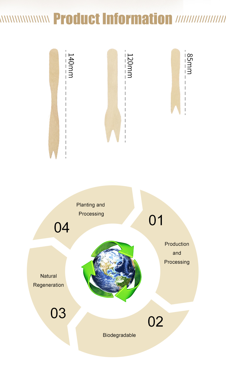140mm Wooden Fruit Forks Toothpicks