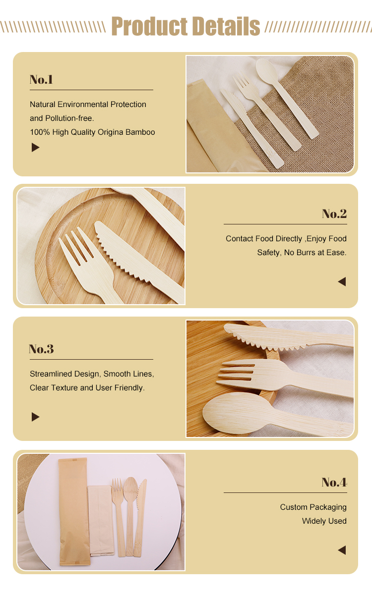Biodegradable Bamboo Knife 100 Bamboo Utensils