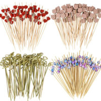 Colorful 4.7 Inch Bamboo Fruit Food Pick