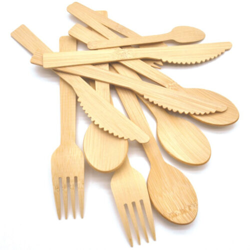 Disposable Bamboo Knife Spoon and Fork Set