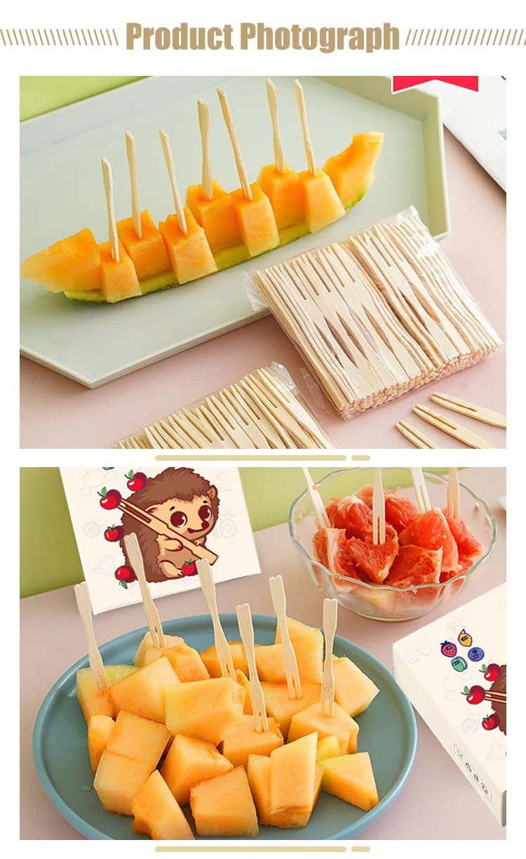 Disposable Mini Bamboo Forks For Party Fruit