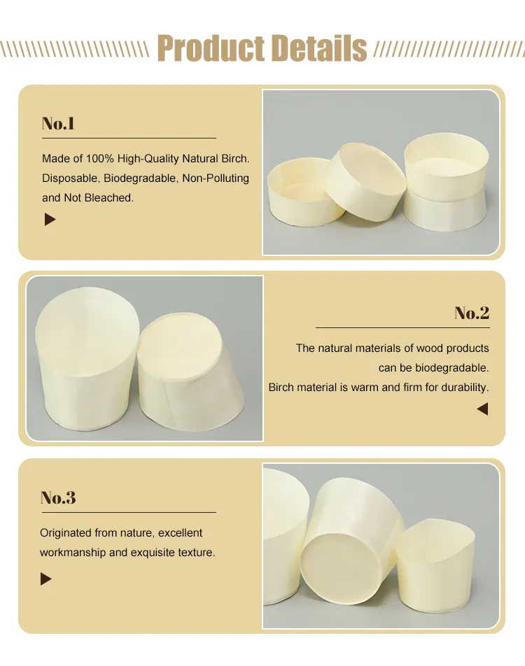 Disposable Tea Drinking Cotton Wood Cup