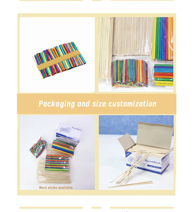 Food Grade 100 Natural DIY Crafts Wooden Sticks