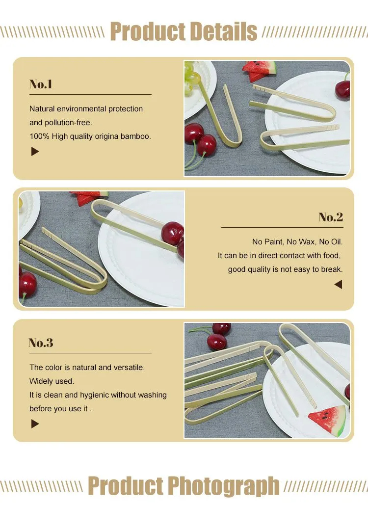 U Shape 100 Natural Bamboo Food Picking Clips