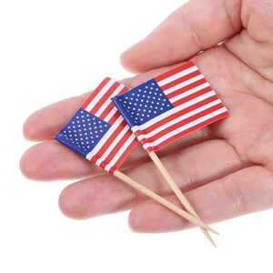 Wooden Toothpicks Birthday Cake Flag