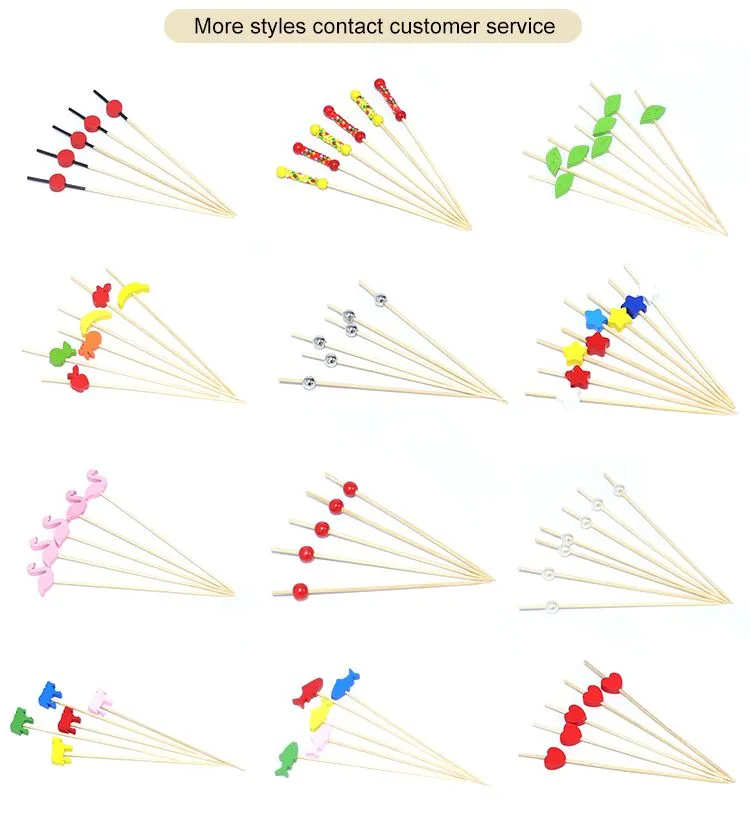 9cm Disposable Fruit Decoration Bamboo Stick