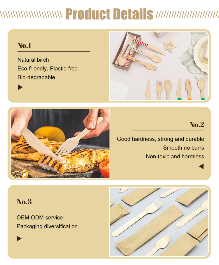 Compostable Wooden Knife Fork Spoon