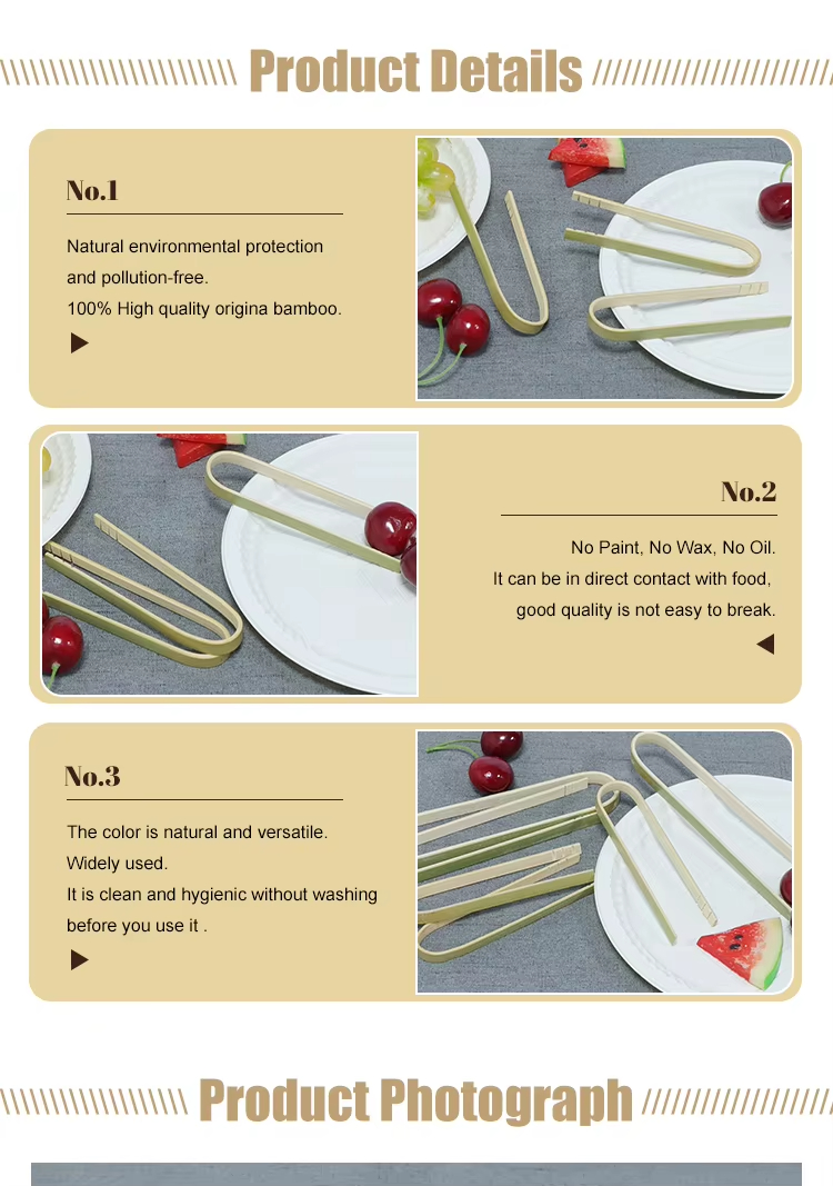 Mini Bamboo Clips Bread Toast Bamboo Tongs