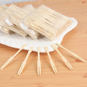 Mini Bamboo Fruit Forks for Party