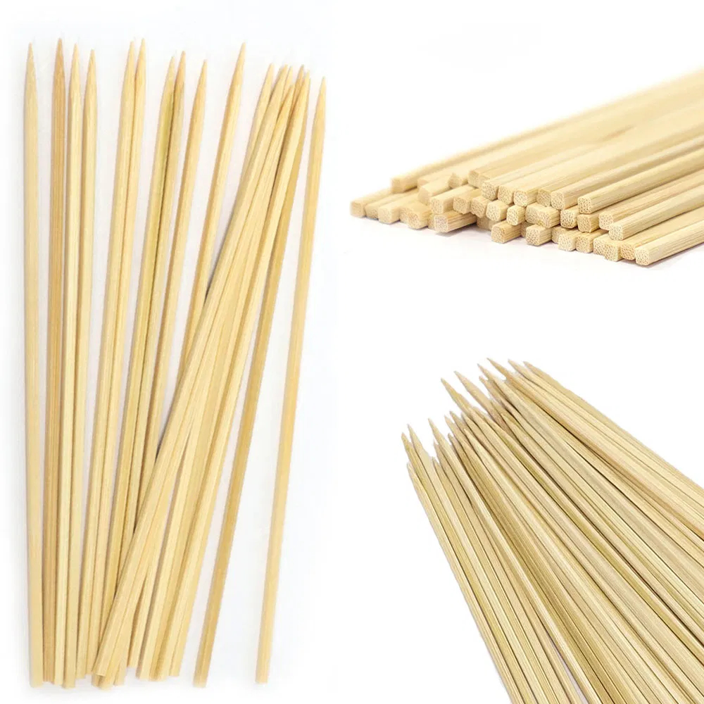 Square Bamboo Skewers 17cm Natural Bamboo Stick