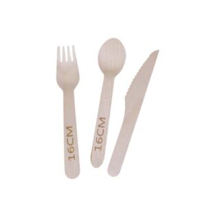 160mm Wooden Disposable Knife Fork Spoon