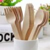160mm Wooden Fork Spoon Knife Bulk