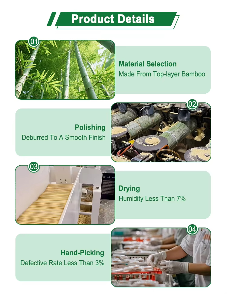 18cm Bamboo Skewers No Burrs