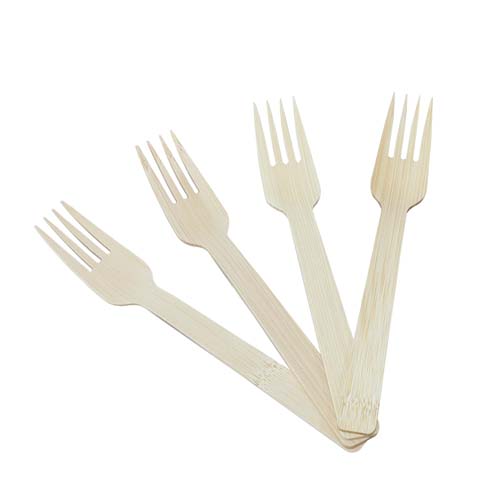 Biodegradable 14cm Bamboo Fork Bulk
