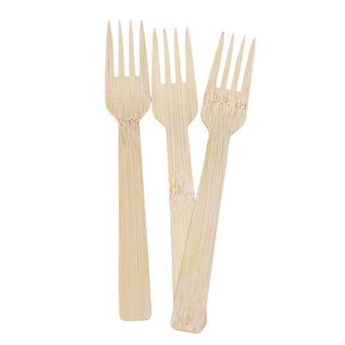 Biodegradable 14cm Bamboo Fork Bulk