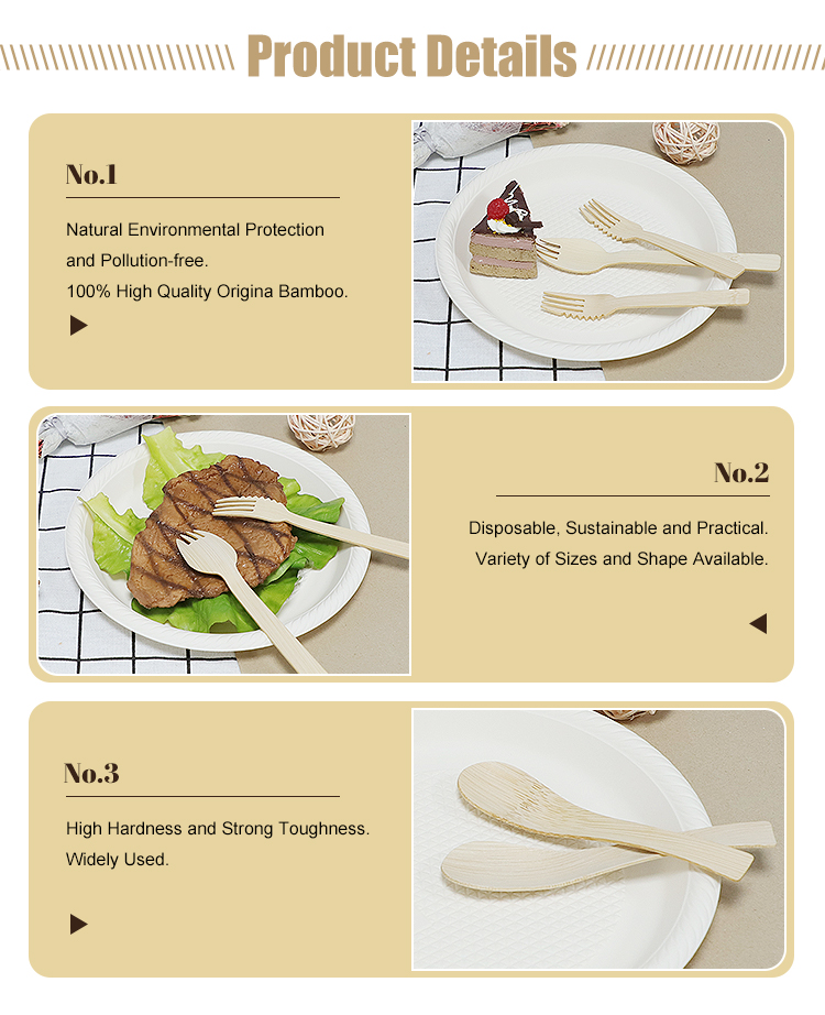 Bulk Eco-Friendly 14cm Bamboo Spork