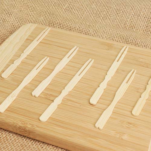 Disposable 4inch Bamboo Fruit Forks