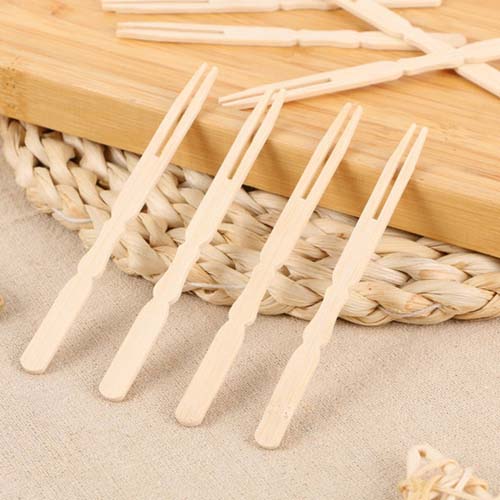Disposable 4inch Bamboo Fruit Forks
