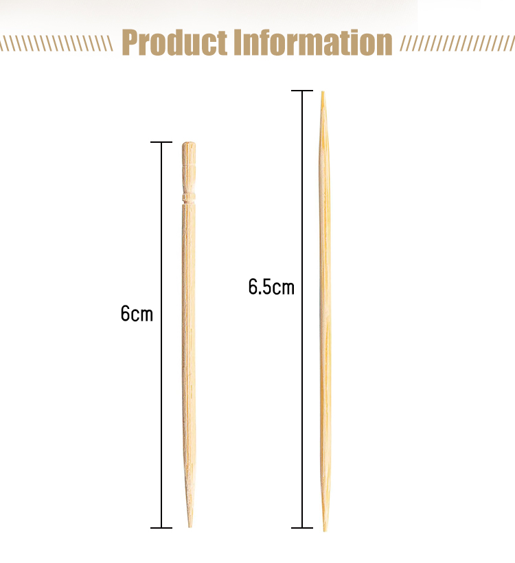 Double-Pointed 6cm Wooden Toothpicks