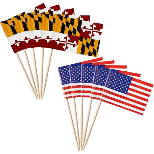 Natural Wooden Toothpick Flags Party Decoration