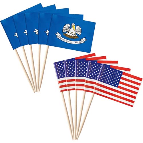 Natural Wooden Toothpick Flags Party Decoration