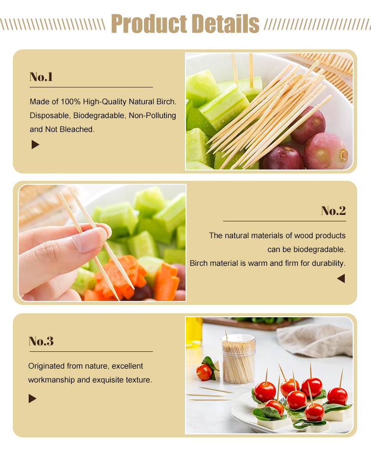 Wooden Toothpicks for Sandwiches