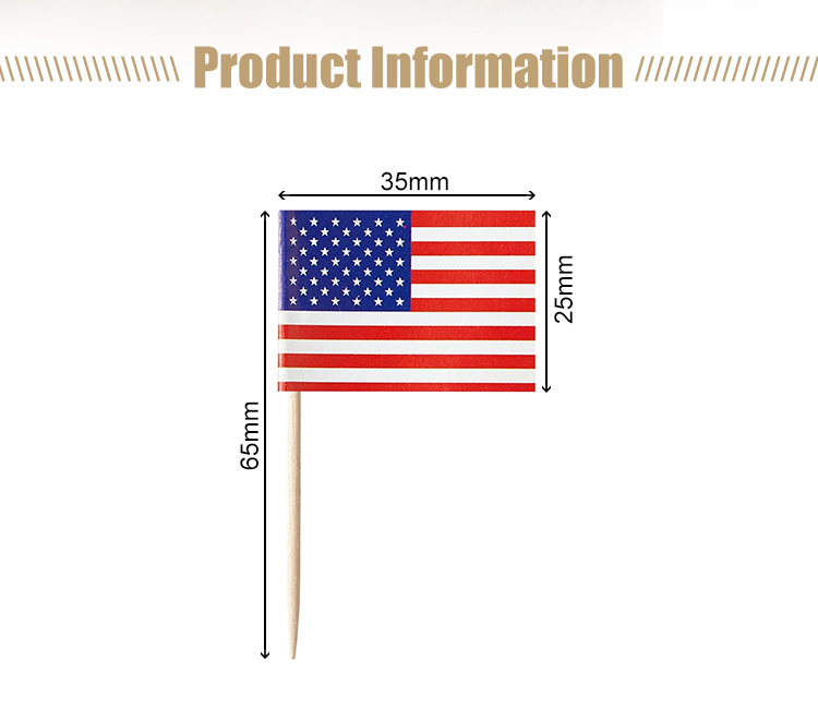 Wooden Party Flag Toothpicks
