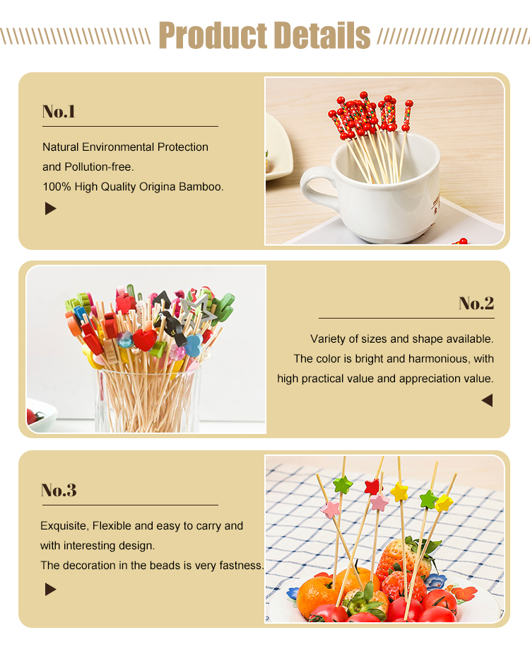 10cm Bamboo Cocktail Picks