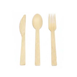 160mm Bamboo Knife Fork Spoon Set