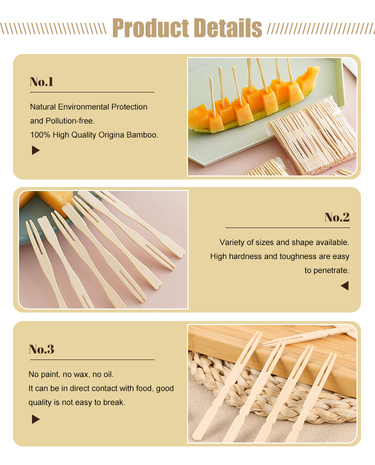 8cm Bamboo Fork Picks