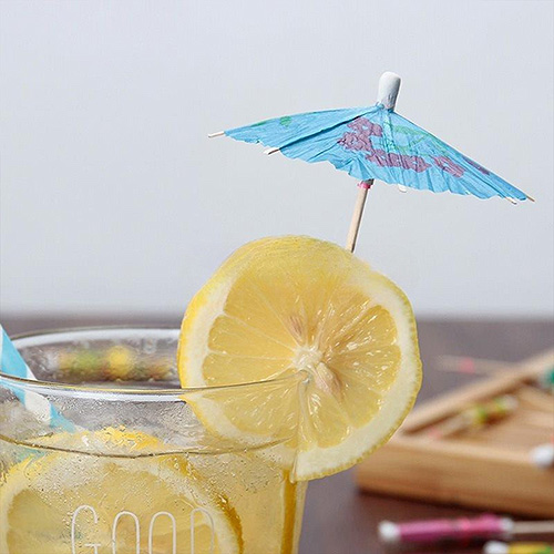 Wooden Umbrella Picks With Hawaiian Party Decorations