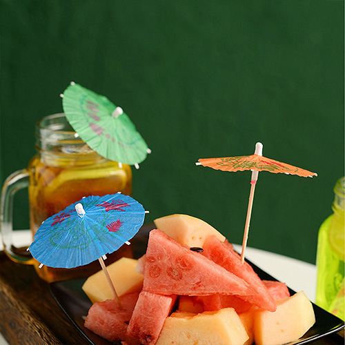 Wooden Umbrella Picks With Hawaiian Party Decorations
