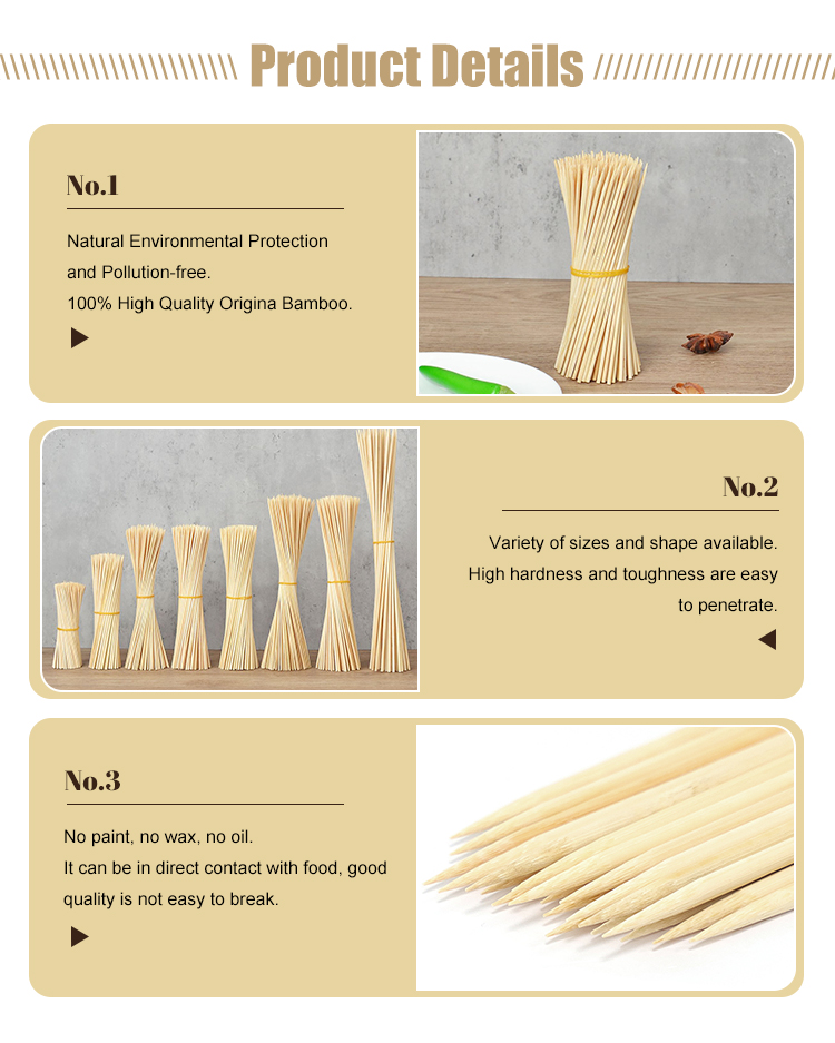 20cm-24cm Bamboo BBQ Skewers