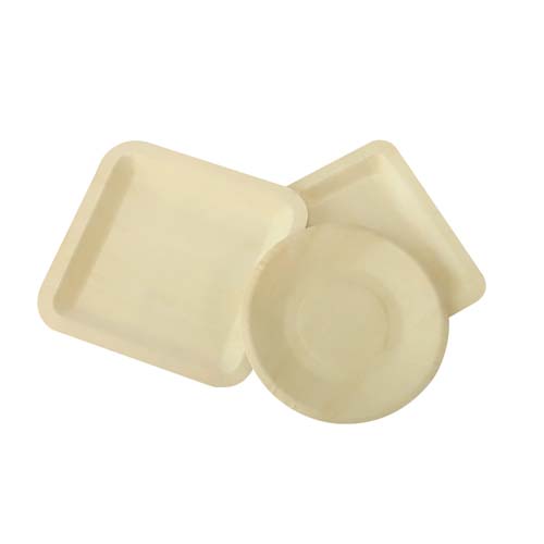 9 Inch Round Square Wooden Plates