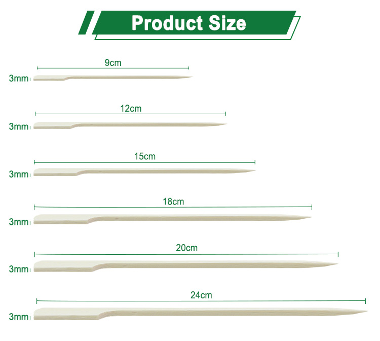 Bamboo 25cm BBQ Skewers