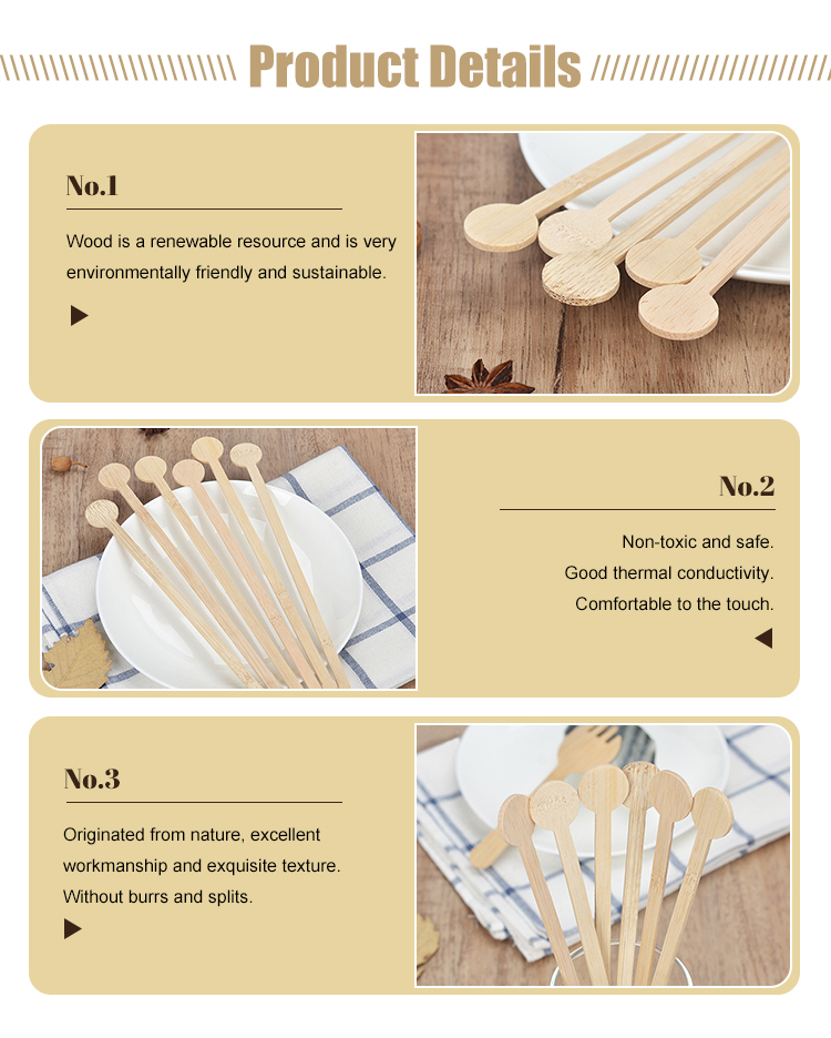 Round Head Wooden Stir Sticks