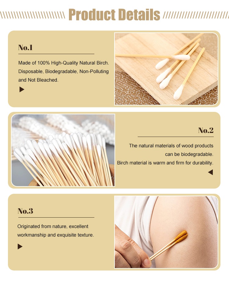 15cm Wooden Cotton Swabs