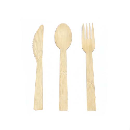Bamboo Spoon Fork Knife Set 3PCS