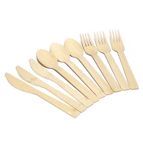 Bamboo Spoon Fork Knife Set 3PCS