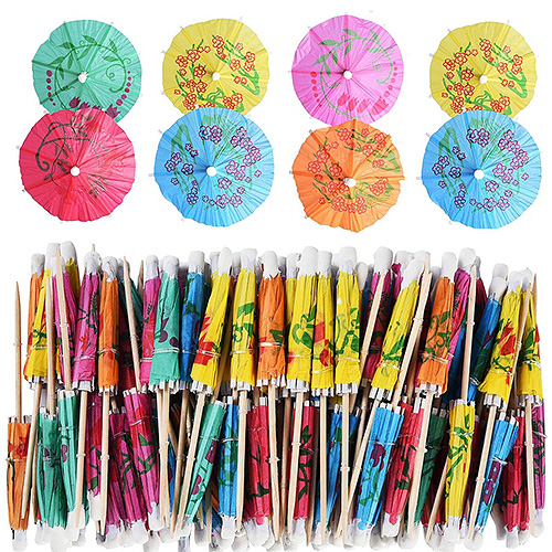Wooden 10cm Umbrella Picks