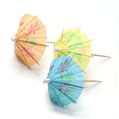Wooden 10cm Umbrella Picks