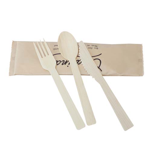 Individually Wrapped Bamboo Cutlery Set