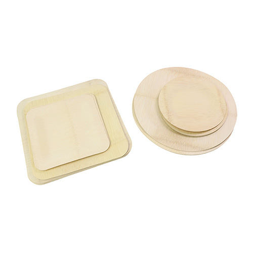 Round and Square 9 Inch Bamboo Plates