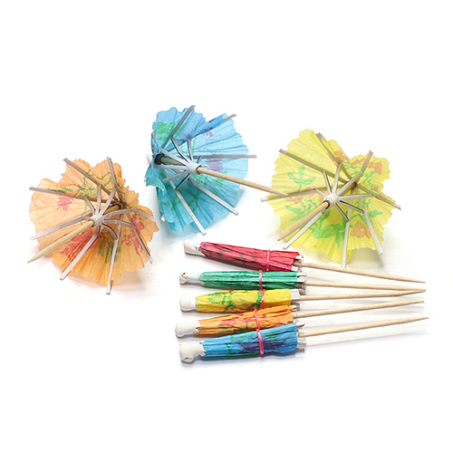 Wooden Umbrella Picks Party Decorations