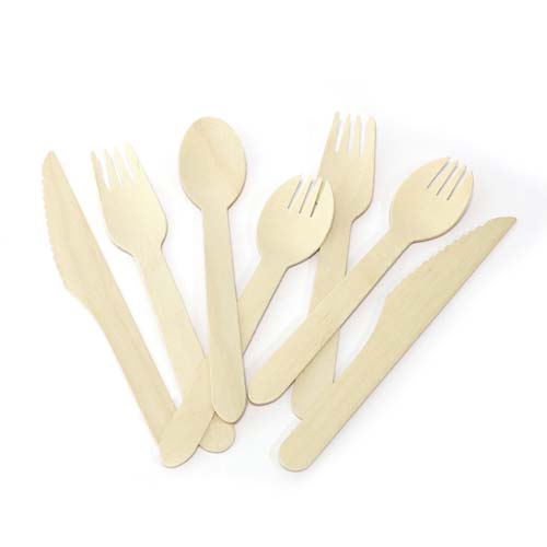 Compostable Wooden Fork Spoon Knife Set