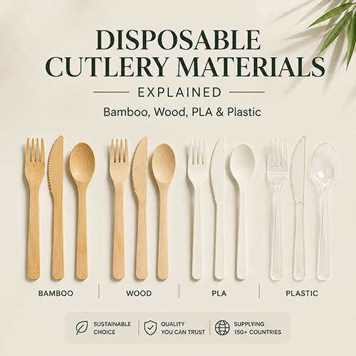 Disposable Cutlery Materials Explained Bamboo, Wood, PLA and Plastic