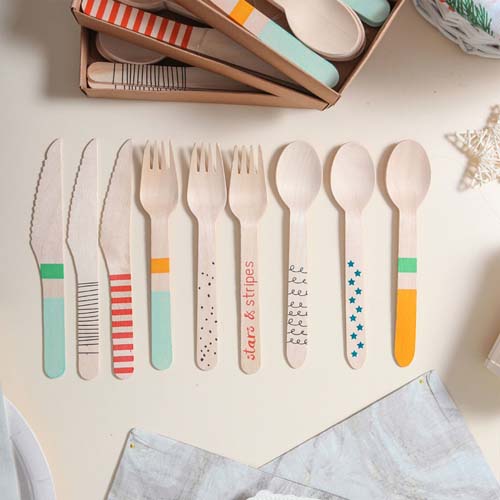 Individually Wrapped Wooden Cutlery Set