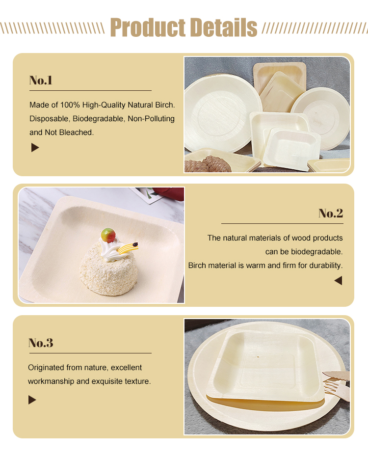 Square Wooden Plates
