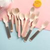 Wooden Fork Spoon Knife with Napkin