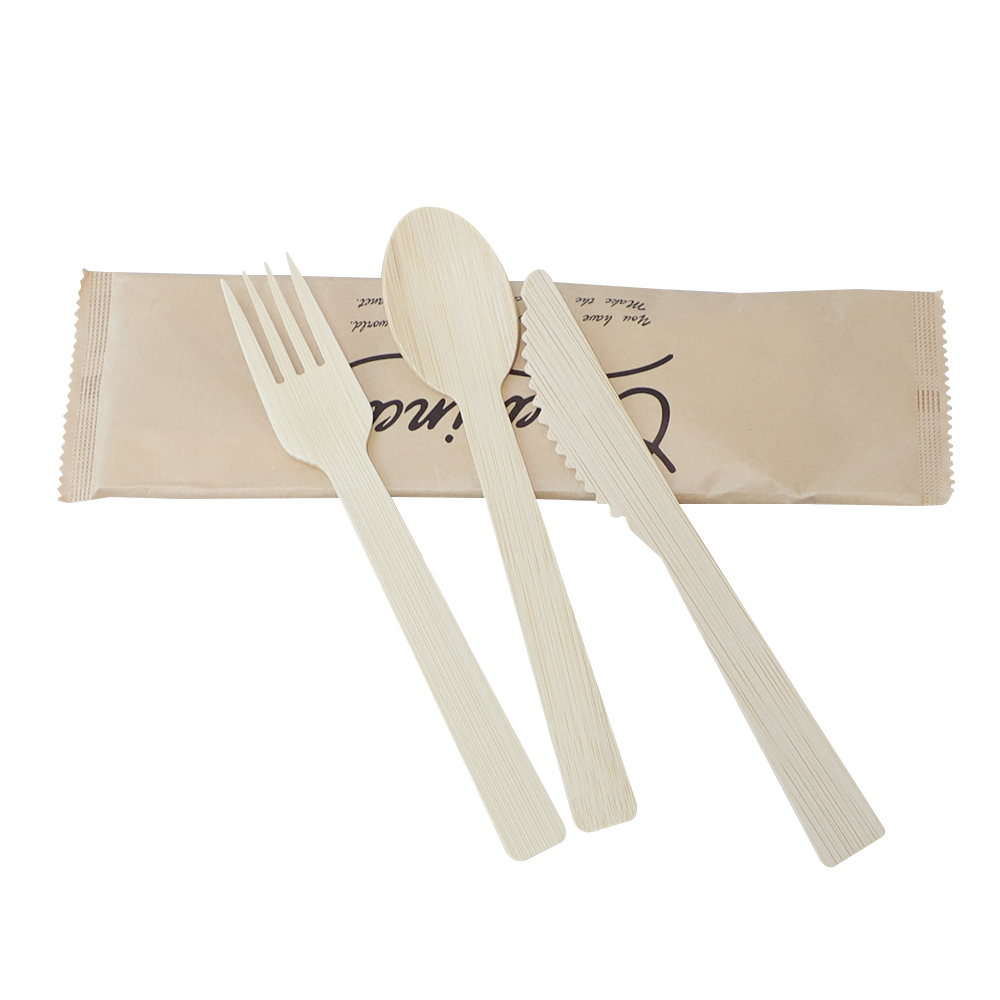 Bamboo Cutlery Set with Napkin